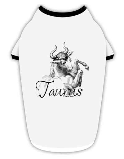 Taurus Illustration Stylish Cotton Dog Shirt-Dog Shirt-TooLoud-White-with-Black-Small-Davson Sales