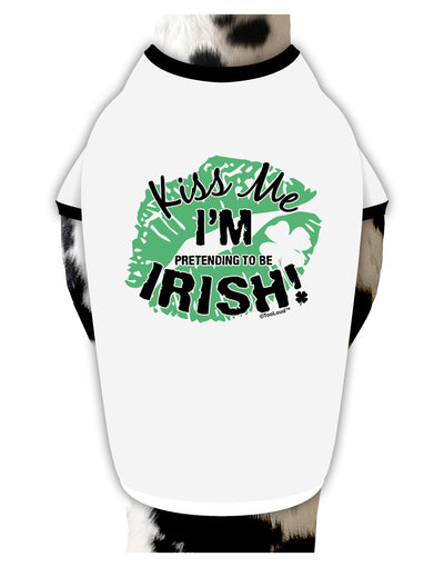 I'm Pretending To Be Irish Dog Shirt-Dog Shirt-TooLoud-White-with-Black-Small-Davson Sales