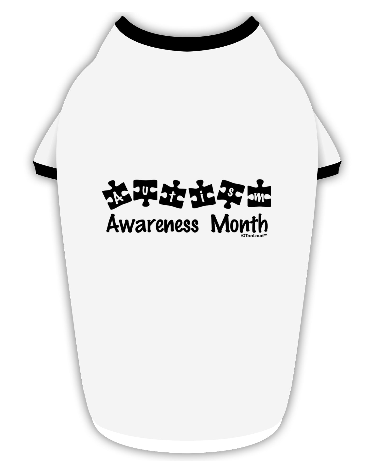 Autism Awareness Month - Puzzle Pieces Stylish Cotton Dog Shirt by TooLoud-Dog Shirt-TooLoud-White-with-Black-Small-Davson Sales