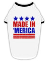 Made in Merica - Stars and Stripes Color Design Stylish Cotton Dog Shirt-Dog Shirt-TooLoud-White-with-Black-Small-Davson Sales