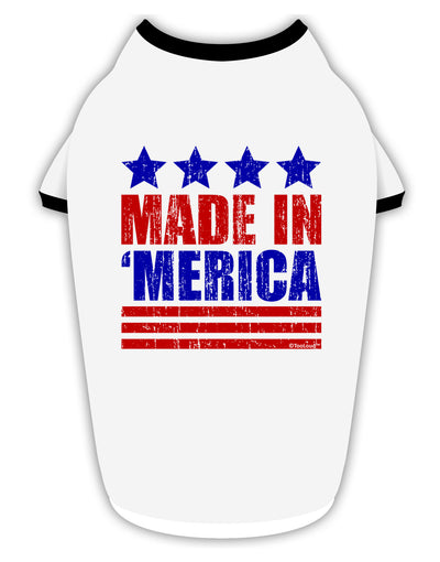 Made in Merica - Stars and Stripes Color Design Stylish Cotton Dog Shirt-Dog Shirt-TooLoud-White-with-Black-Small-Davson Sales