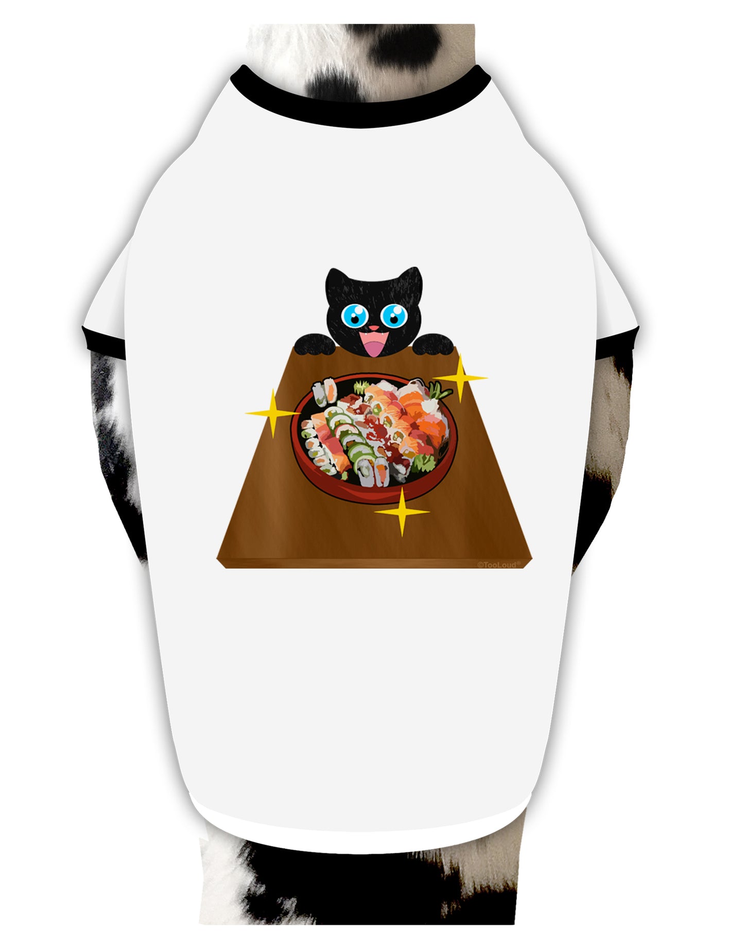 Anime Cat Loves Sushi Dog Shirt by TooLoud-Dog Shirt-TooLoud-White-with-Black-Small-Davson Sales