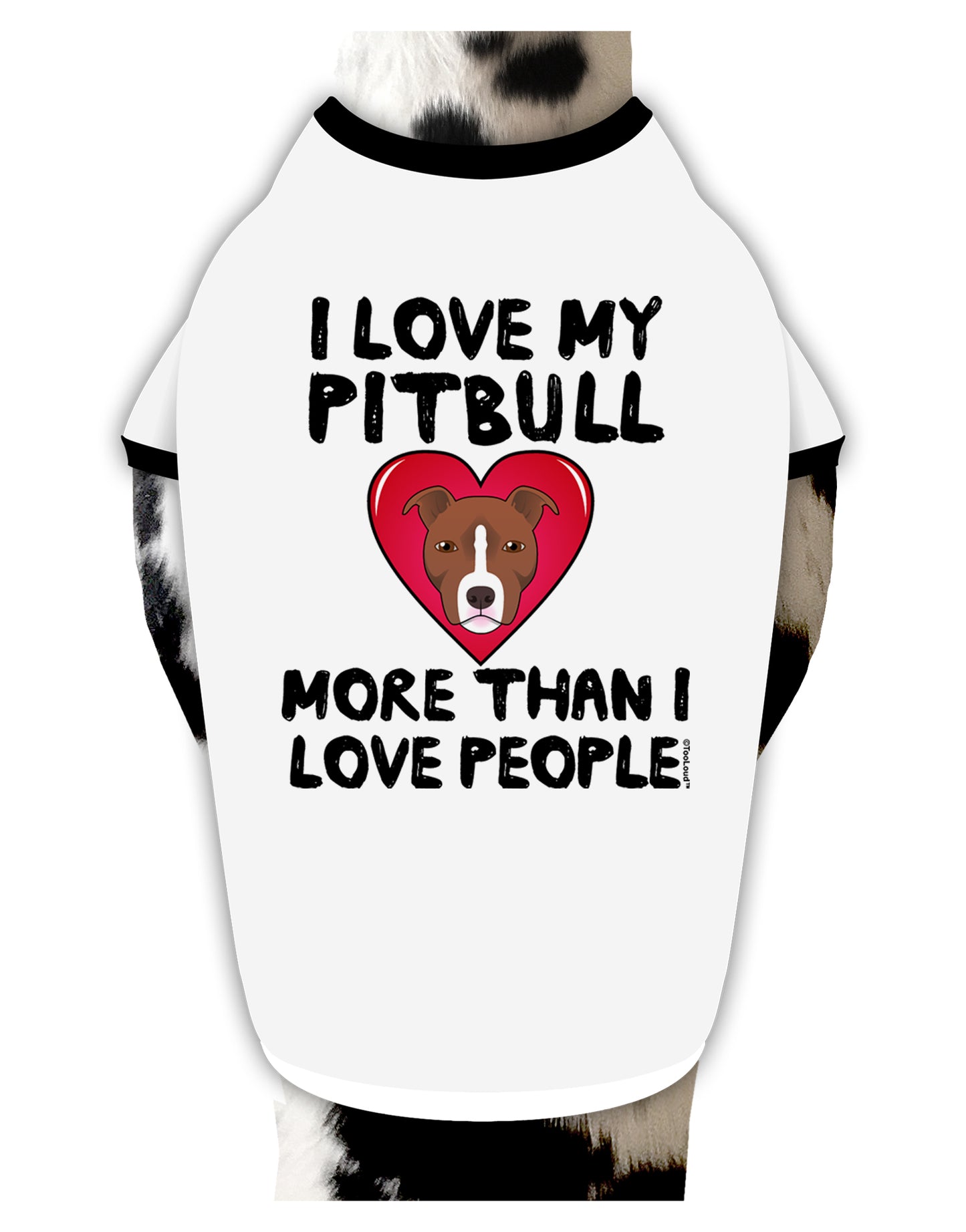 Love Pitbull More Than People Dog Shirt by TooLoud-Dog Shirt-TooLoud-White-with-Black-Small-Davson Sales
