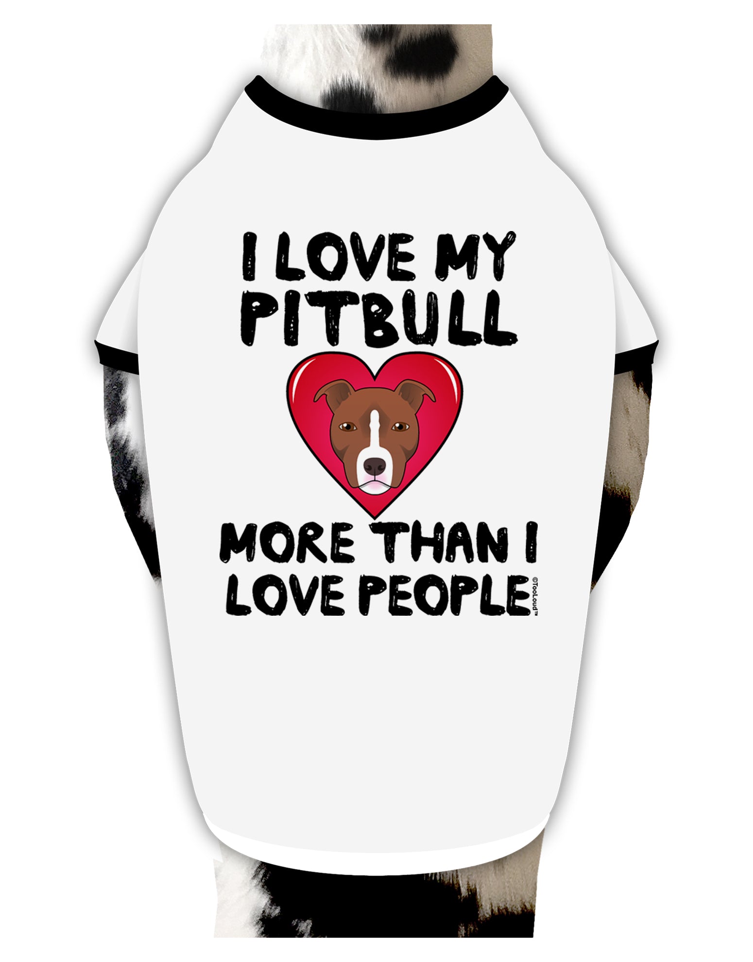 Love Pitbull More Than People Dog Shirt by TooLoud-Dog Shirt-TooLoud-White-with-Black-Small-Davson Sales