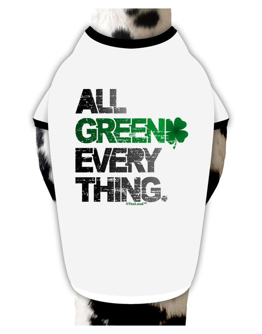 All Green Everything Distressed Dog Shirt-Dog Shirt-TooLoud-White-with-Black-XL-Davson Sales