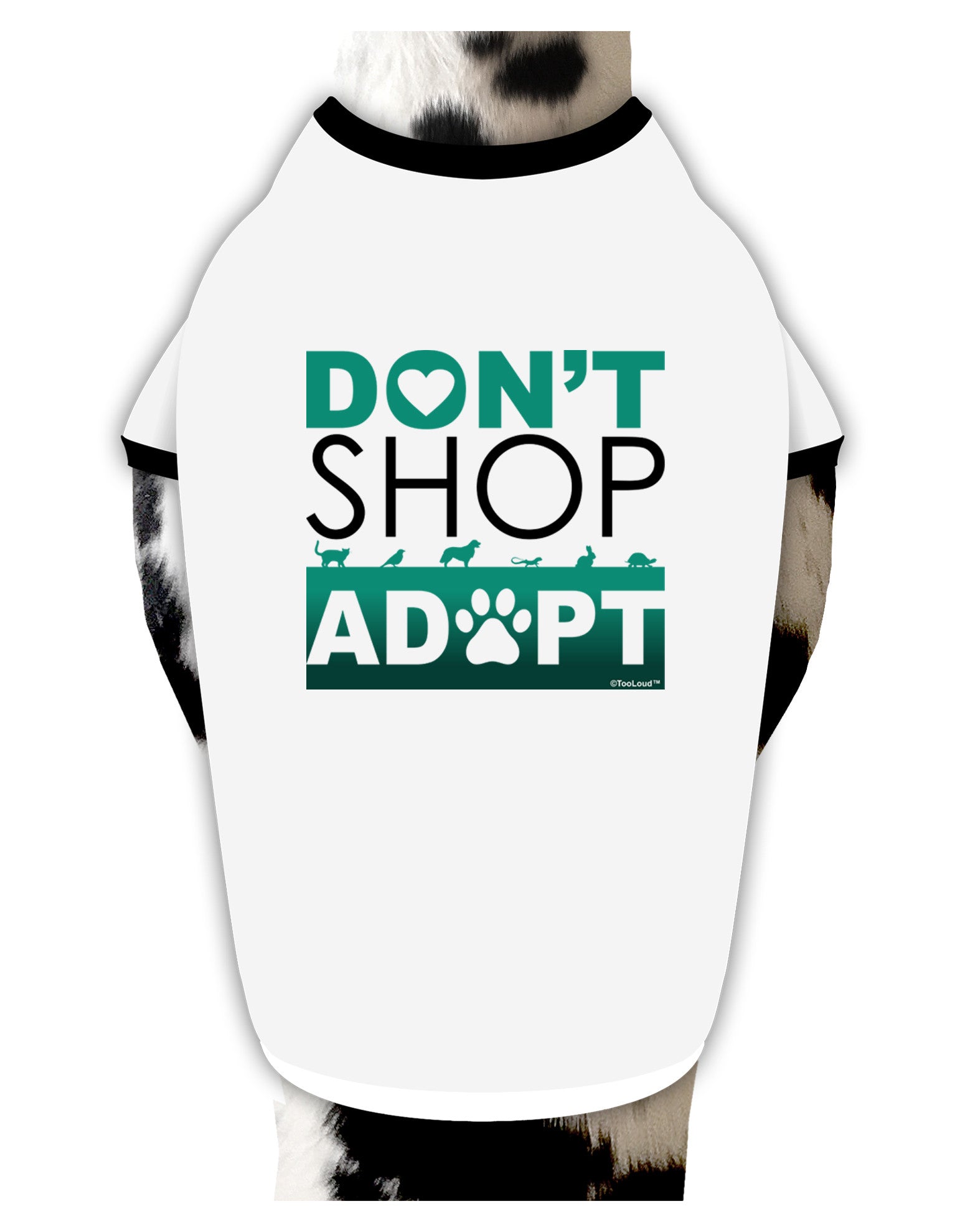 Don't Shop Adopt Dog Shirt-Dog Shirt-TooLoud-White-with-Black-Small-Davson Sales