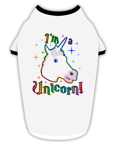 I'm a Unicorn Stylish Cotton Dog Shirt-Dog Shirt-TooLoud-White-with-Black-Small-Davson Sales