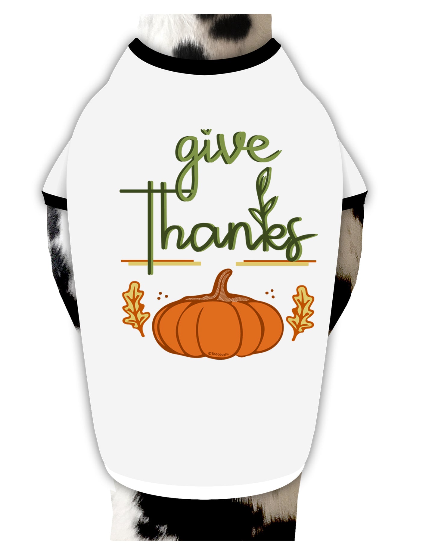 TooLoud Give Thanks Dog Shirt-Dog Shirt-TooLoud-White-with-Black-Small-Davson Sales