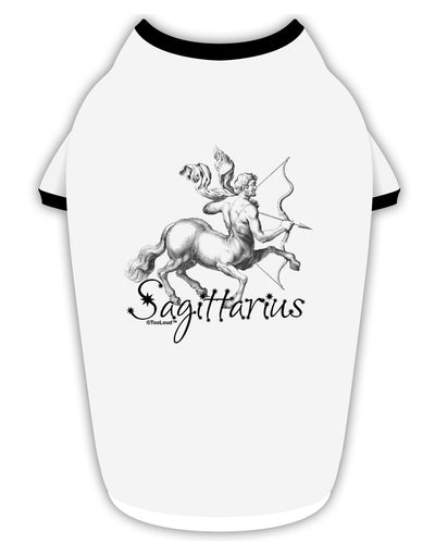 Sagittarius Illustration Stylish Cotton Dog Shirt-Dog Shirt-TooLoud-White-with-Black-Small-Davson Sales