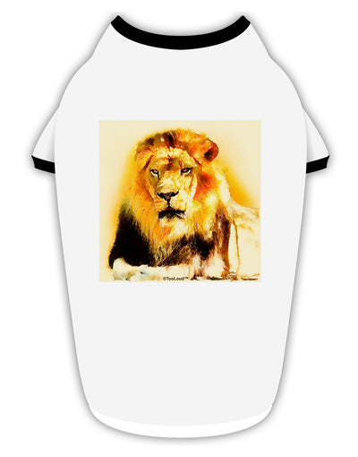 Lion Watercolor 4 Stylish Cotton Dog Shirt-Dog Shirt-TooLoud-White-with-Black-Small-Davson Sales