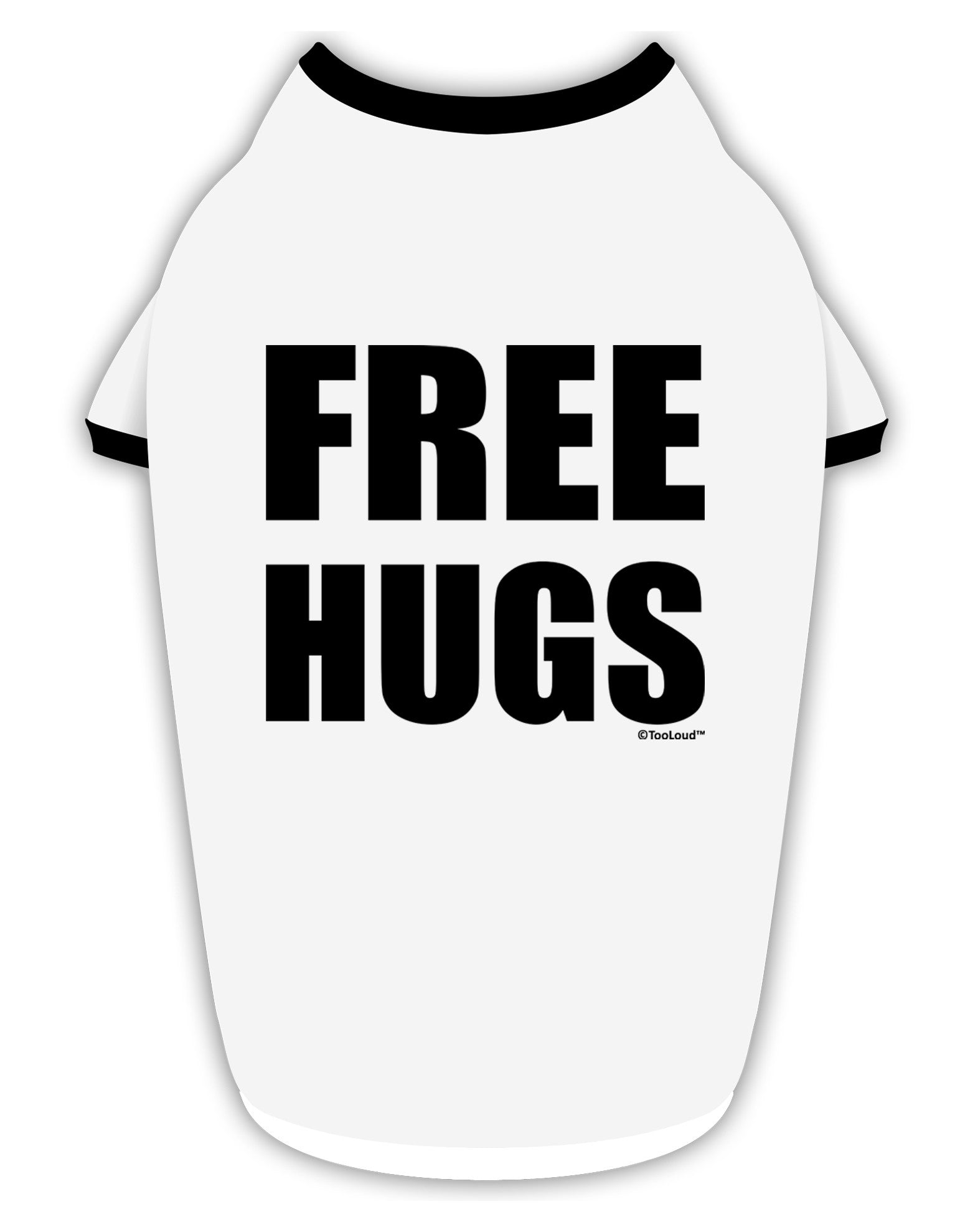 Free Hugs Stylish Cotton Dog Shirt-Dog Shirt-TooLoud-White-with-Black-Small-Davson Sales