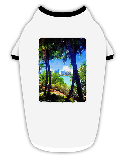 TooLoud Tropical Skyline Stylish Cotton Dog Shirt-Dog Shirt-TooLoud-White-with-Black-Small-Davson Sales