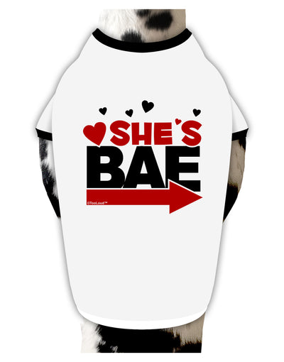 She's BAE - Right Arrow Stylish Cotton Dog Shirt-Dog Shirt-TooLoud-White-with-Black-Small-Davson Sales