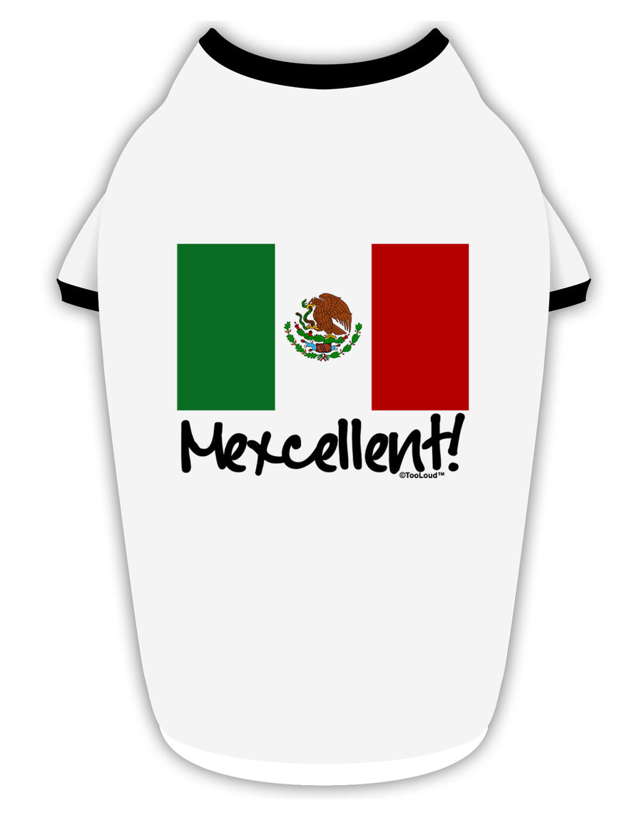 Mexcellent - Mexican Flag Stylish Cotton Dog Shirt-Dog Shirt-TooLoud-White-with-Black-Small-Davson Sales