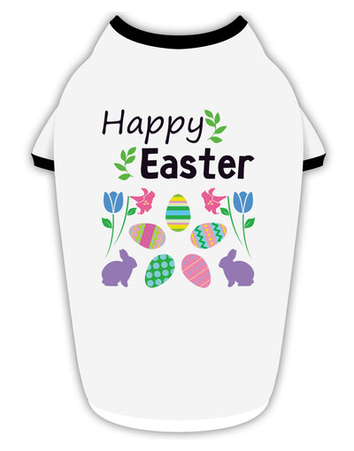 Happy Easter Design Stylish Cotton Dog Shirt-Dog Shirt-TooLoud-White-with-Black-Small-Davson Sales