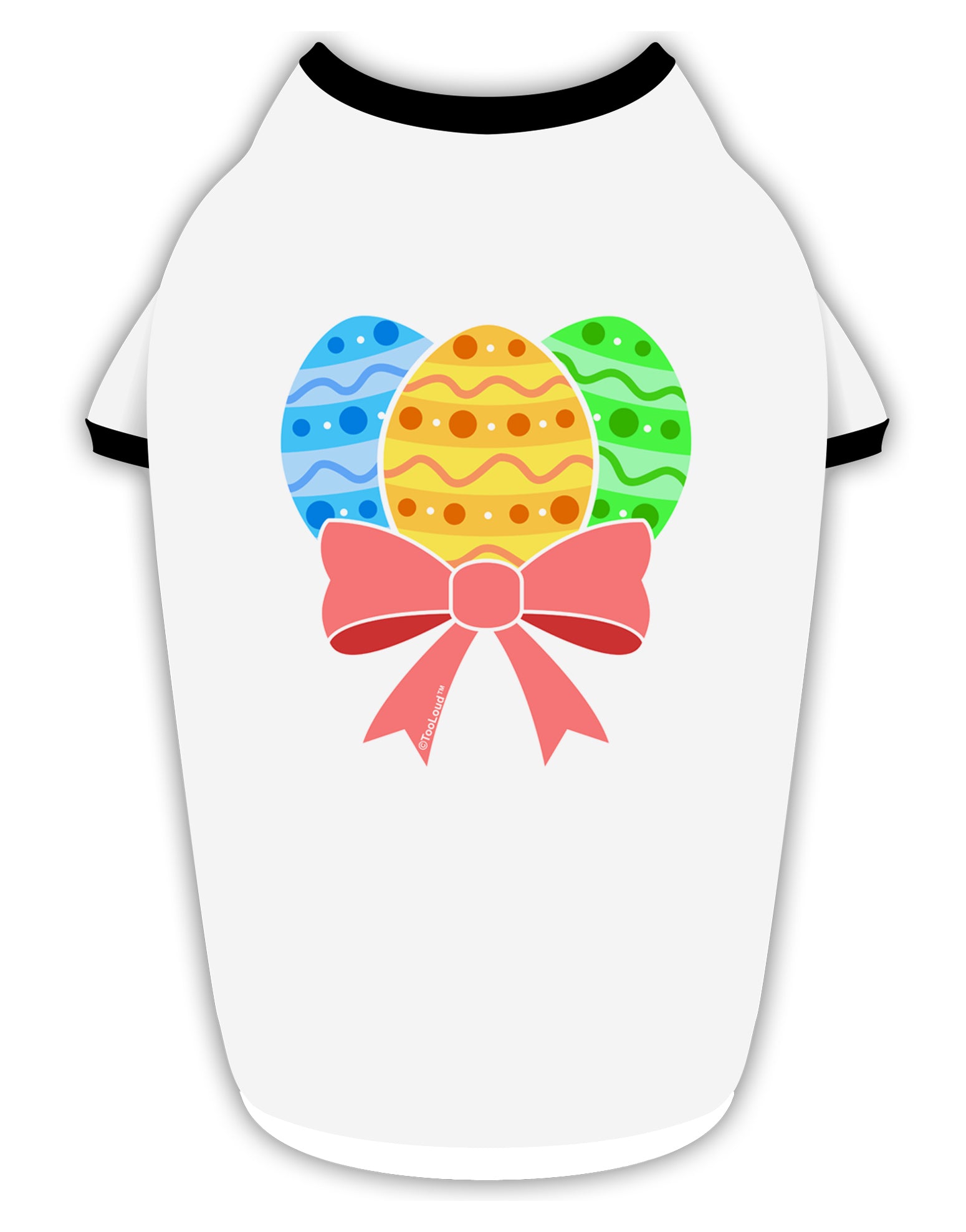Easter Eggs With Bow Stylish Cotton Dog Shirt by TooLoud-Dog Shirt-TooLoud-White-with-Black-Small-Davson Sales