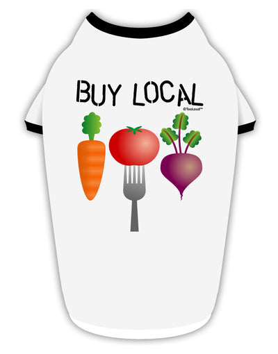 Buy Local - Vegetables Design Stylish Cotton Dog Shirt-Dog Shirt-TooLoud-White-with-Black-Small-Davson Sales