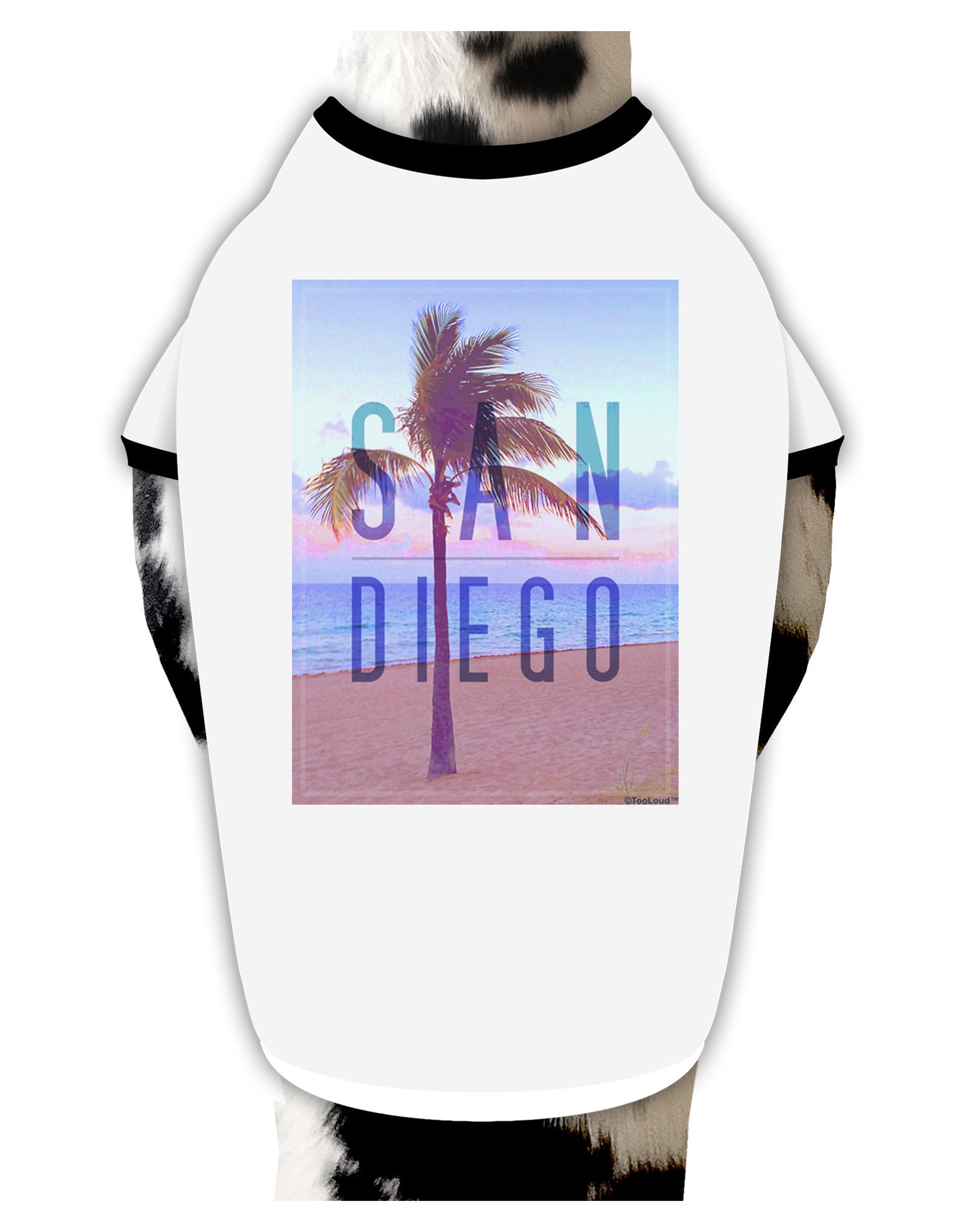 San Diego Beach Filter Dog Shirt-Dog Shirt-TooLoud-White-with-Black-Small-Davson Sales
