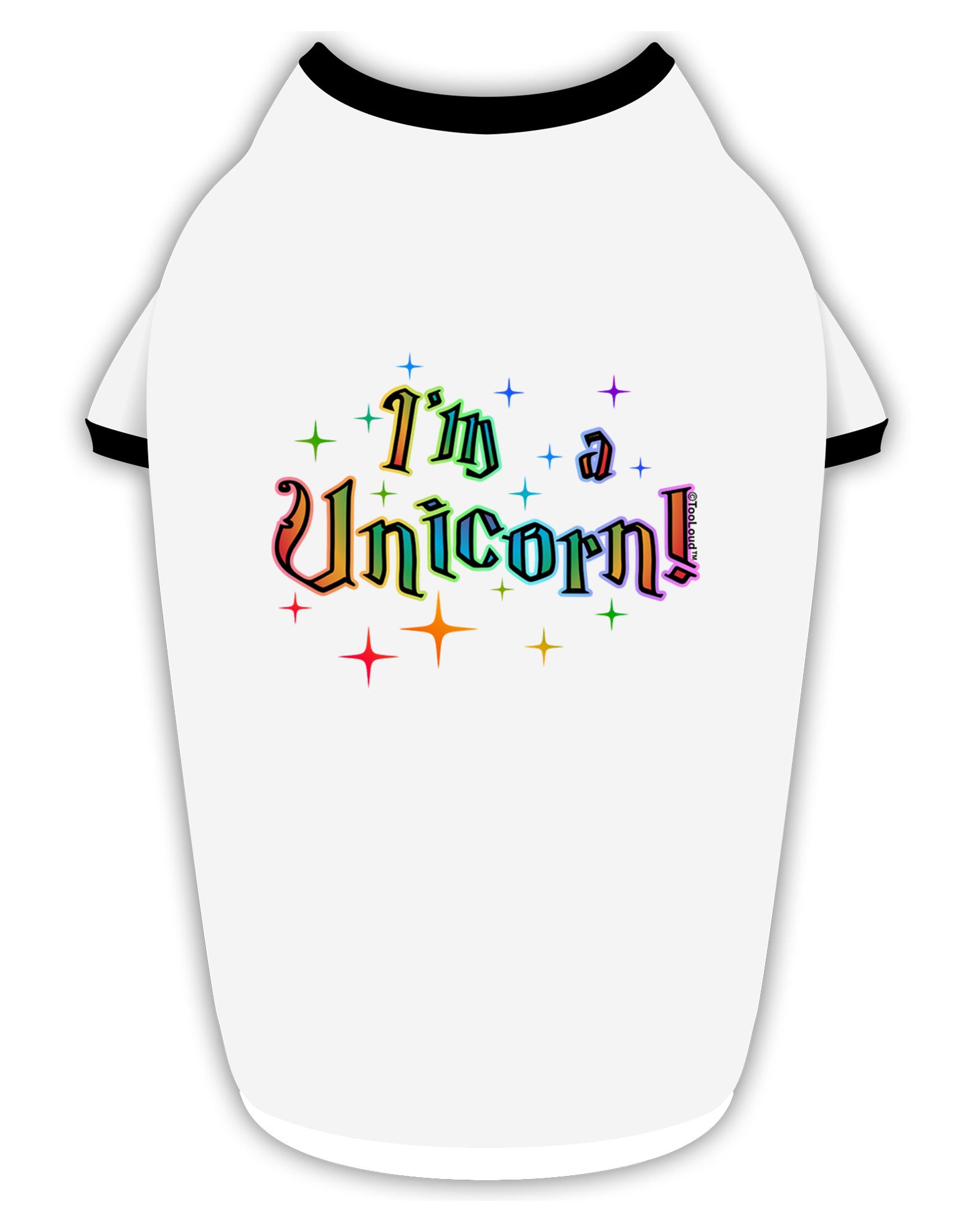 I'm a Unicorn Text Stylish Cotton Dog Shirt-Dog Shirt-TooLoud-White-with-Black-Small-Davson Sales