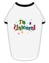 I'm a Unicorn Text Stylish Cotton Dog Shirt-Dog Shirt-TooLoud-White-with-Black-Small-Davson Sales