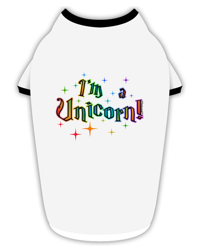 I'm a Unicorn Text Stylish Cotton Dog Shirt-Dog Shirt-TooLoud-White-with-Black-Small-Davson Sales