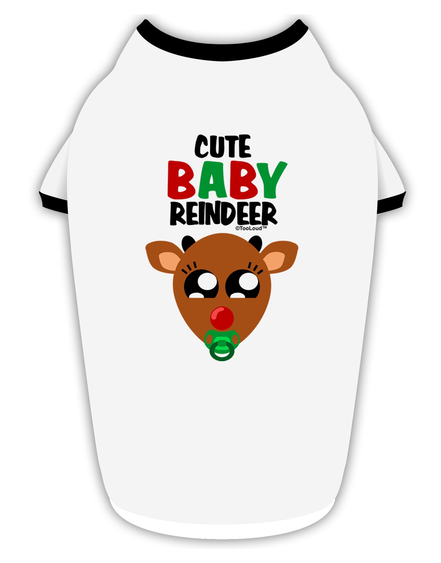 Cute Baby Reindeer Matching Deer Stylish Cotton Dog Shirt-Dog Shirt-TooLoud-White-with-Black-Small-Davson Sales