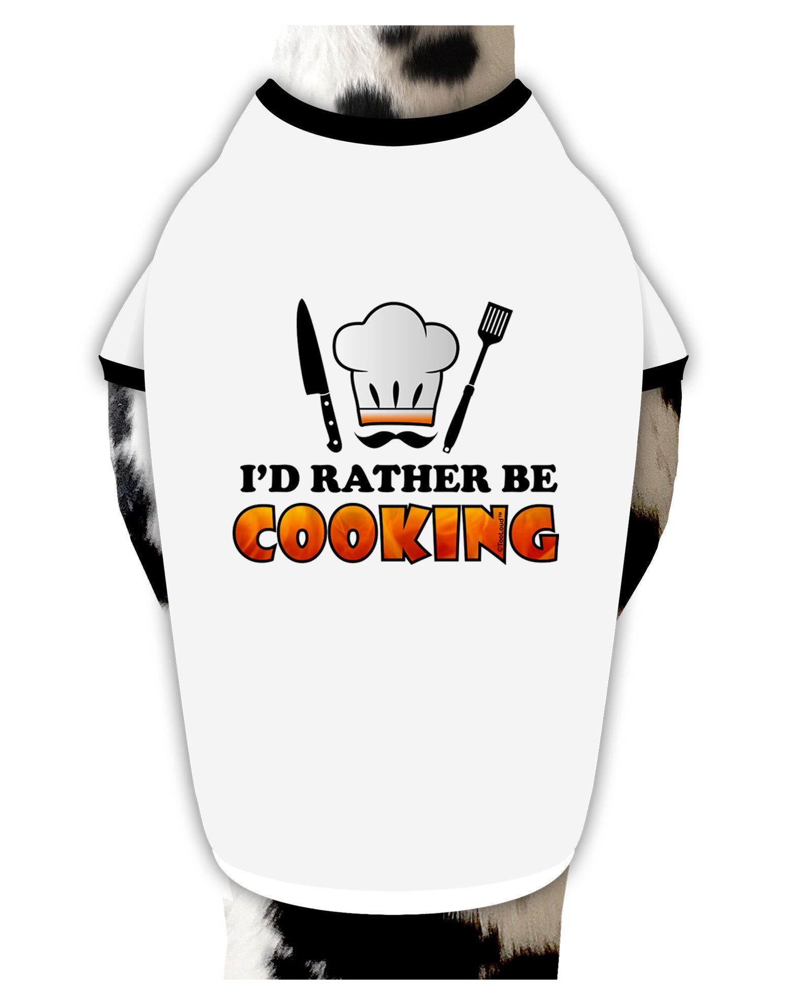 I'd Rather Be Cooking Dog Shirt-Dog Shirt-TooLoud-White-with-Black-Small-Davson Sales