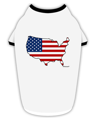 United States Cutout - American Flag Design Stylish Cotton Dog Shirt by TooLoud-Dog Shirt-TooLoud-White-with-Black-Small-Davson Sales