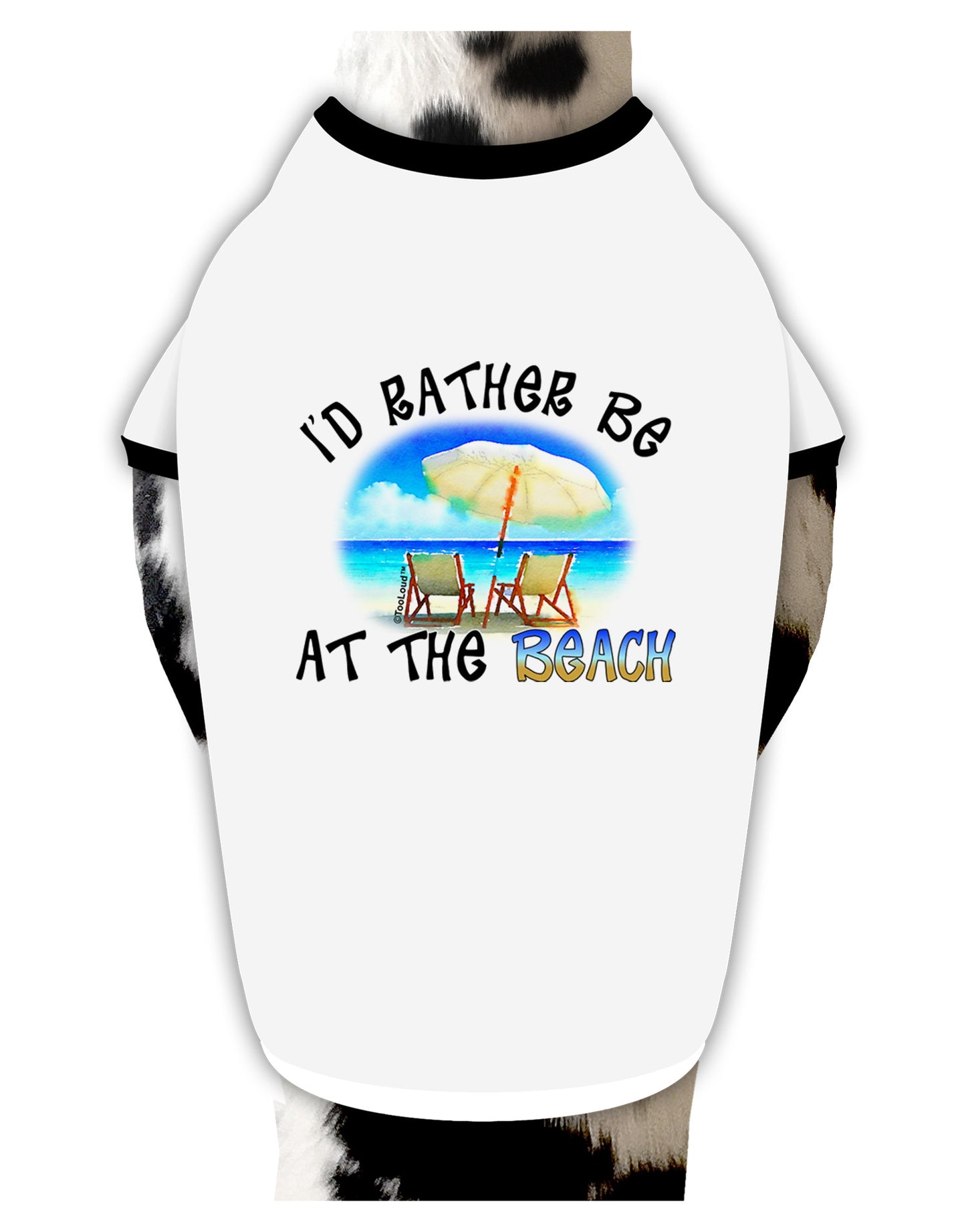 I'd Rather Be At The Beach Dog Shirt-Dog Shirt-TooLoud-White-with-Black-Small-Davson Sales