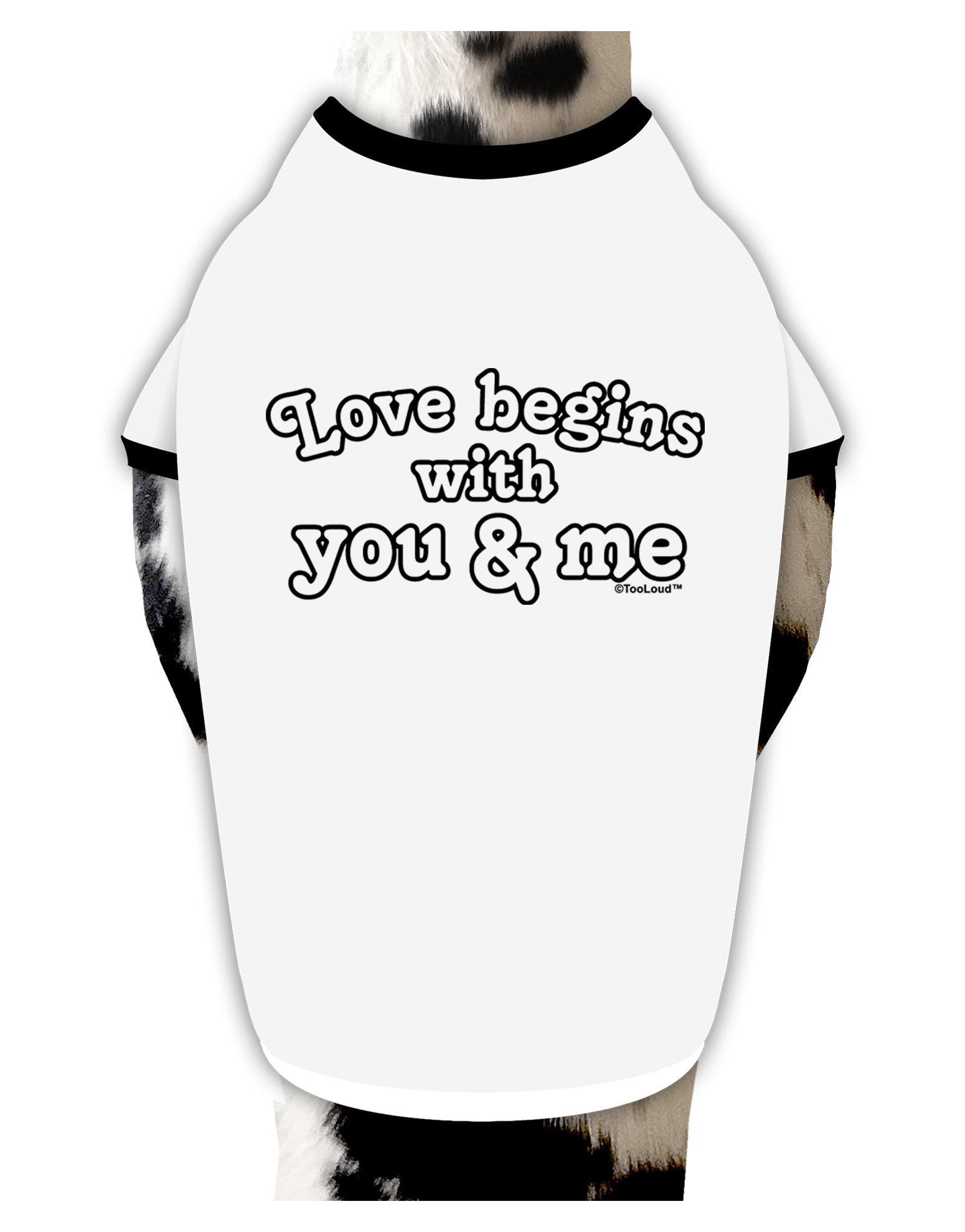 Love Begins With You and Me Dog Shirt by TooLoud-Dog Shirt-TooLoud-White-with-Black-Small-Davson Sales