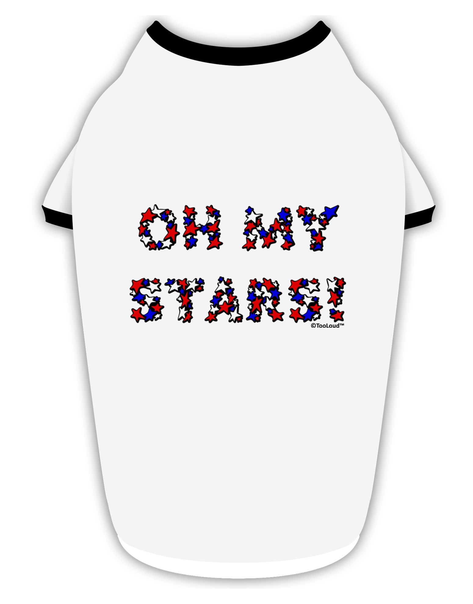 Oh My Stars Patriotic Design Stylish Cotton Dog Shirt by TooLoud-Dog Shirt-TooLoud-White-with-Black-Small-Davson Sales