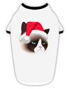 Santa Hat Disgruntled Siamese Cat Stylish Cotton Dog Shirt by TooLoud-Dog Shirt-TooLoud-White-with-Black-Small-Davson Sales