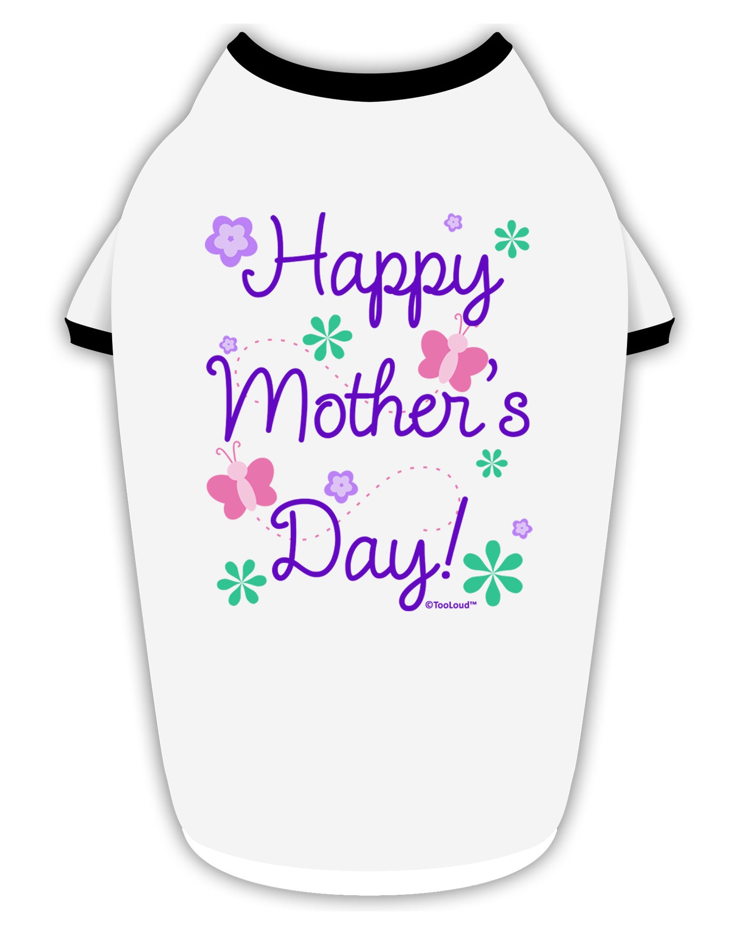 Happy Mother's Day Design Stylish Cotton Dog Shirt by TooLoud-Dog Shirt-TooLoud-White-with-Black-Small-Davson Sales