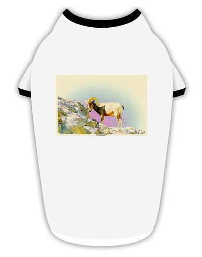 Bighorn Ram Watercolor Stylish Cotton Dog Shirt-Dog Shirt-TooLoud-White-with-Black-Small-Davson Sales