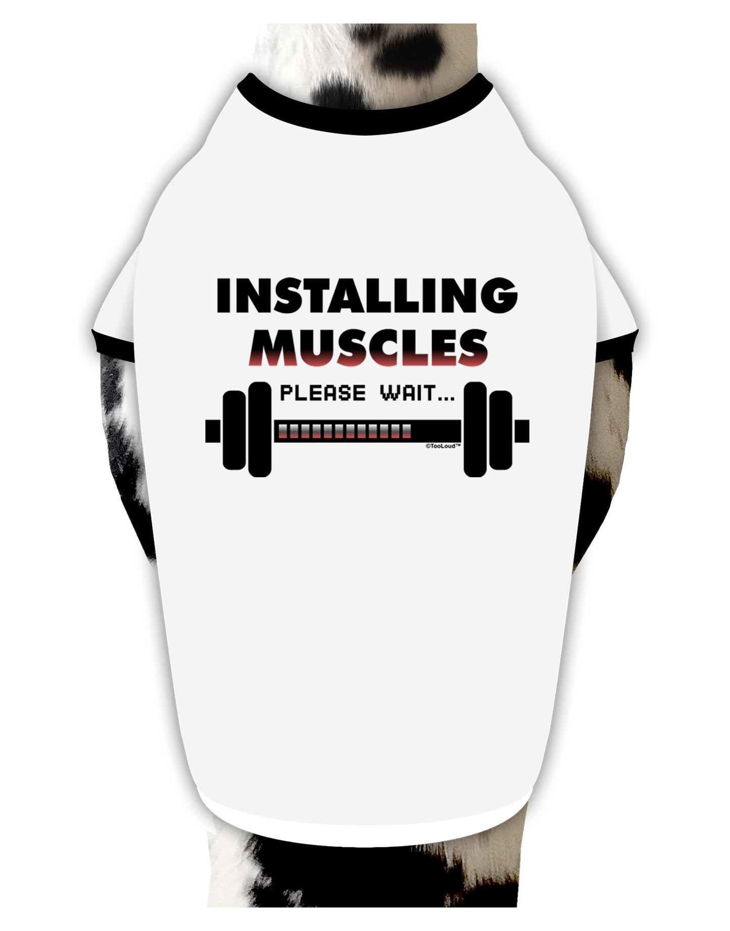Installing Muscles Dog Shirt-Dog Shirt-TooLoud-White-with-Black-Small-Davson Sales