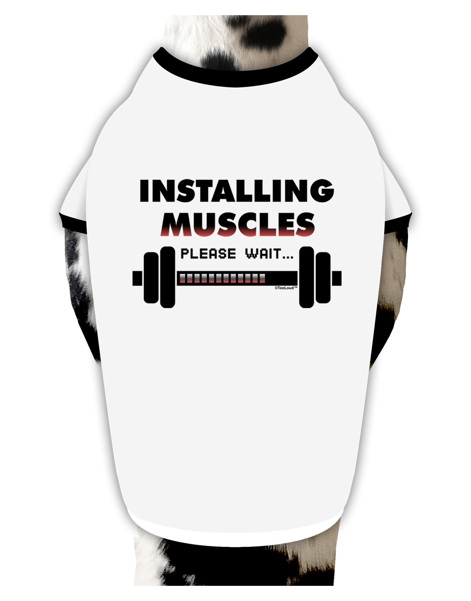 Installing Muscles Dog Shirt-Dog Shirt-TooLoud-White-with-Black-Small-Davson Sales