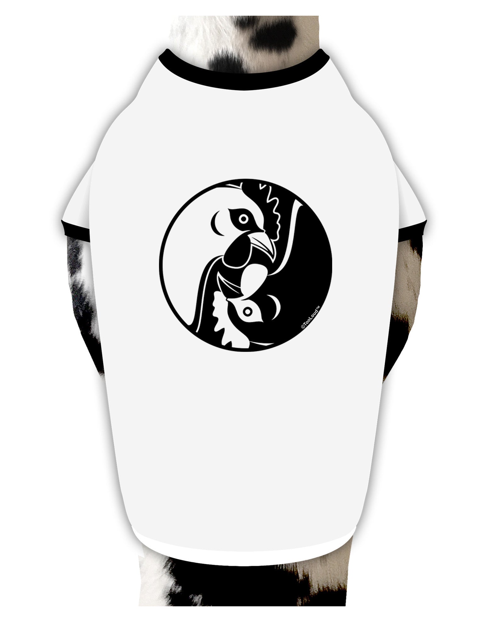 TooLoud Yin Yang Chicken Dog Shirt-Dog Shirt-TooLoud-White-with-Black-Small-Davson Sales