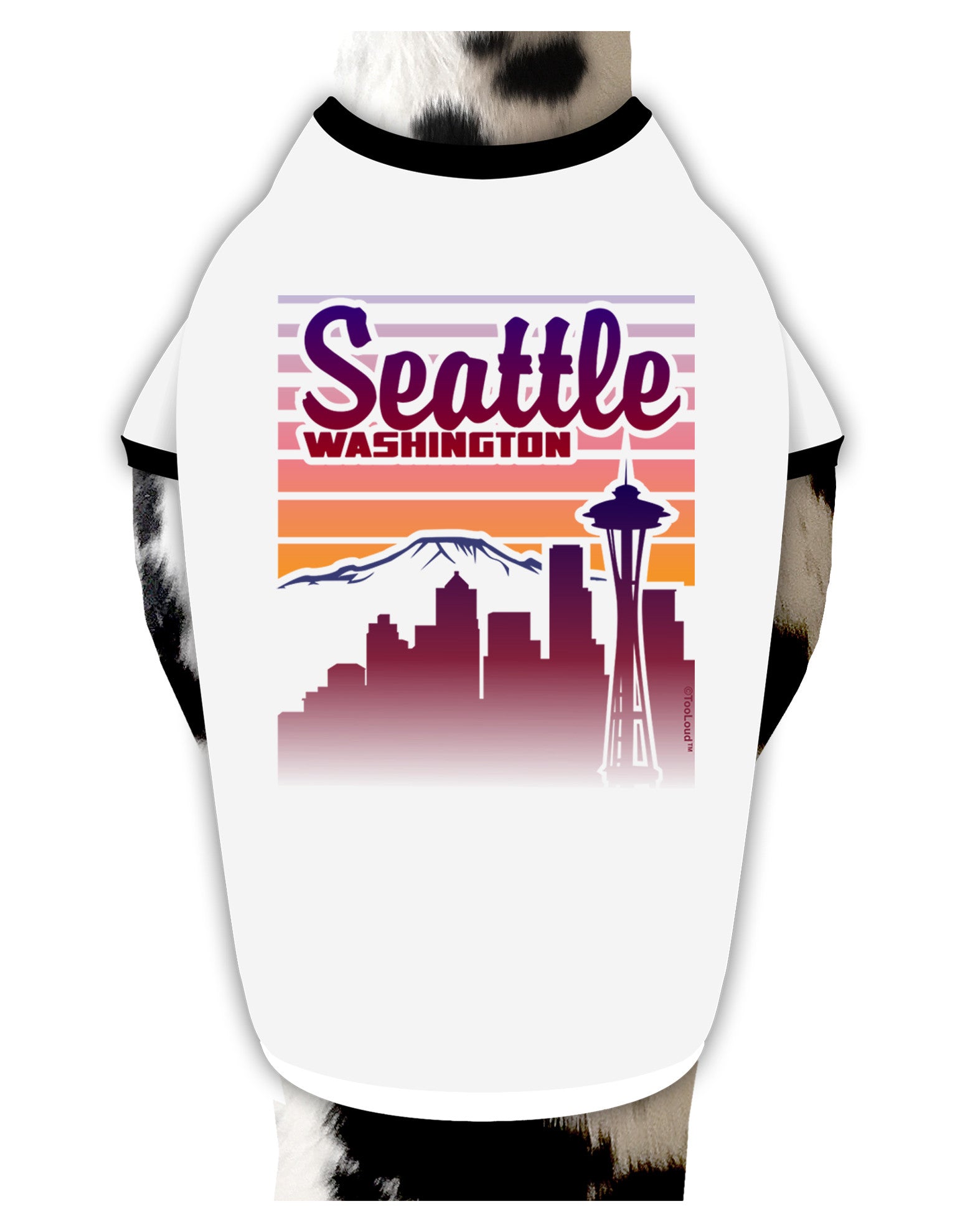 Seattle Washington Sunset Dog Shirt-Dog Shirt-TooLoud-White-with-Black-Small-Davson Sales