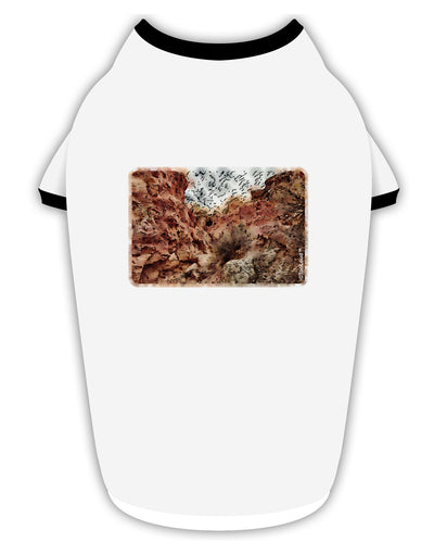 Colorado Painted Rocks Watercolor Stylish Cotton Dog Shirt-Dog Shirt-TooLoud-White-with-Black-Small-Davson Sales