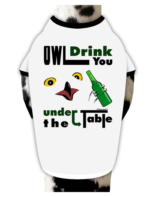 Owl Drink You Under the Table Dog Shirt-Dog Shirt-TooLoud-White-with-Black-Small-Davson Sales