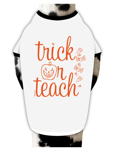 TooLoud Trick or Teach Dog Shirt-Dog Shirt-TooLoud-White-with-Black-Small-Davson Sales