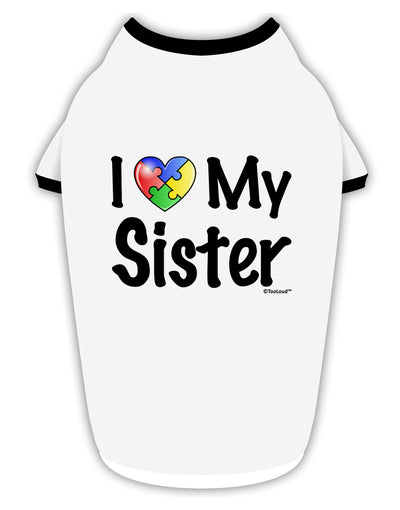 I Heart My Sister - Autism Awareness Stylish Cotton Dog Shirt by TooLoud-Dog Shirt-TooLoud-White-with-Black-Small-Davson Sales