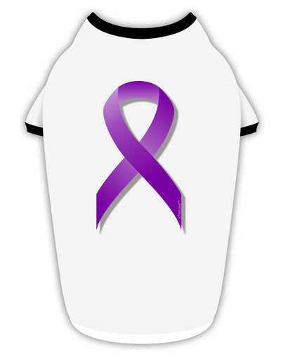 Epilepsy Awareness Ribbon - Purple Stylish Cotton Dog Shirt-Dog Shirt-TooLoud-White-with-Black-Small-Davson Sales