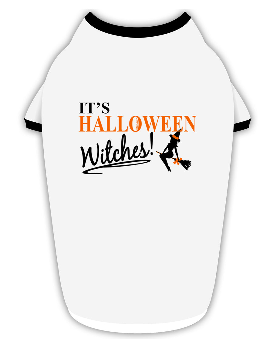 It's Halloween Witches Stylish Cotton Dog Shirt-Dog Shirt-TooLoud-White-with-Black-Small-Davson Sales