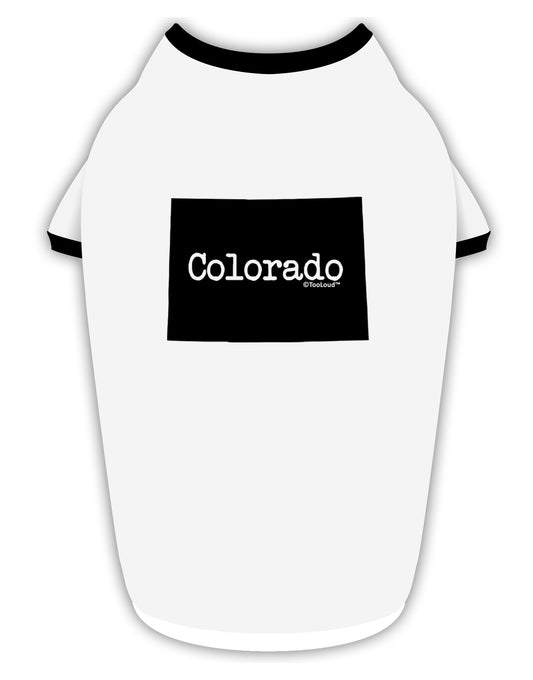 Colorado - United States Shape Stylish Cotton Dog Shirt by TooLoud-Dog Shirt-TooLoud-White-with-Black-Small-Davson Sales