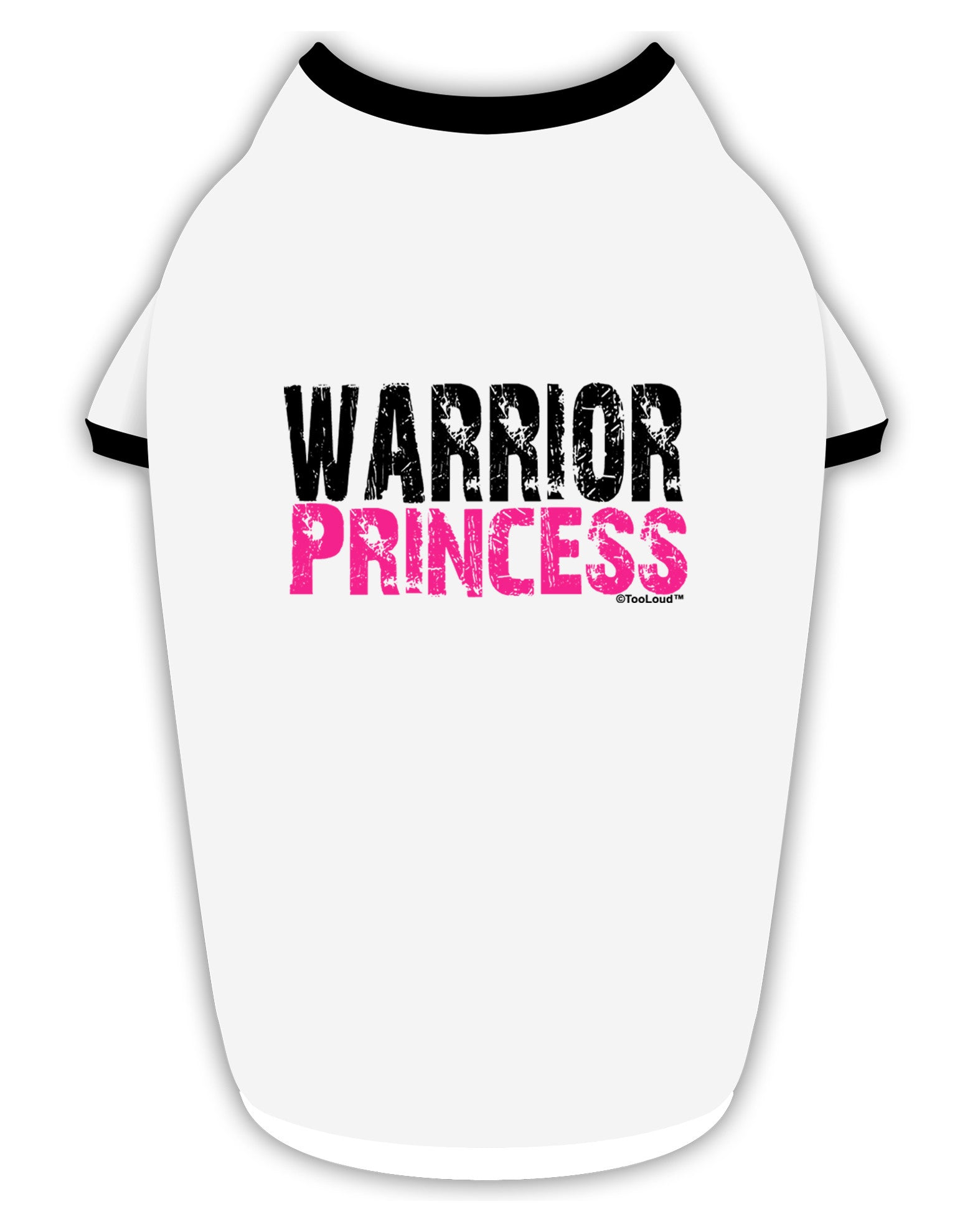 TooLoud Warrior Princess Pink Stylish Cotton Dog Shirt-Dog Shirt-TooLoud-White-with-Black-Small-Davson Sales