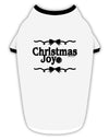 Christmas Joy BnW Stylish Cotton Dog Shirt-Dog Shirt-TooLoud-White-with-Black-Small-Davson Sales