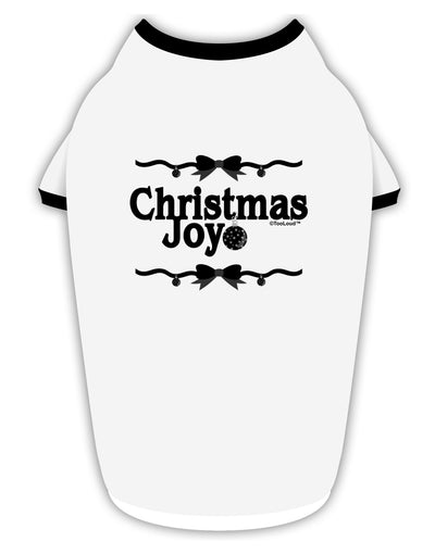 Christmas Joy BnW Stylish Cotton Dog Shirt-Dog Shirt-TooLoud-White-with-Black-Small-Davson Sales