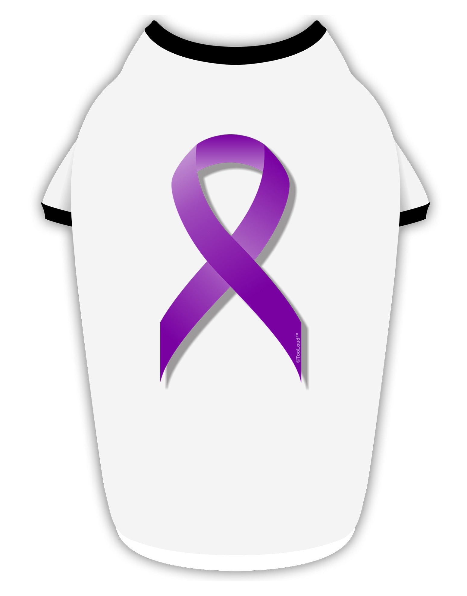 Crohn’s Disease Awareness Ribbon - Purple Stylish Cotton Dog Shirt-Dog Shirt-TooLoud-White-with-Black-Small-Davson Sales
