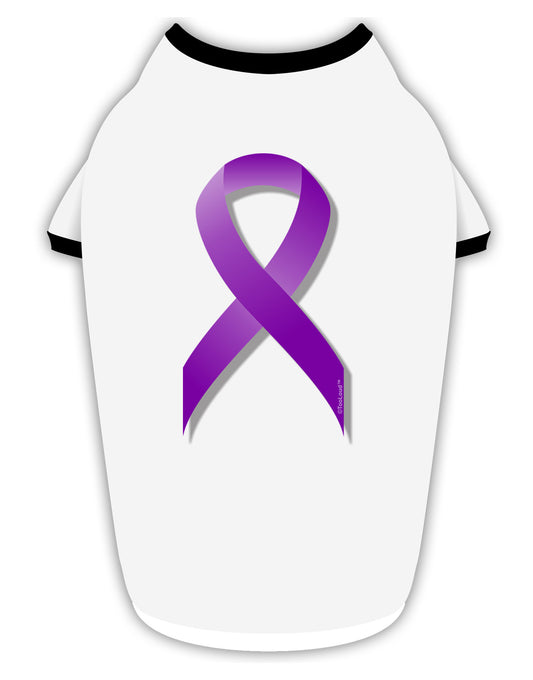 Crohn’s Disease Awareness Ribbon - Purple Stylish Cotton Dog Shirt-Dog Shirt-TooLoud-White-with-Black-Small-Davson Sales